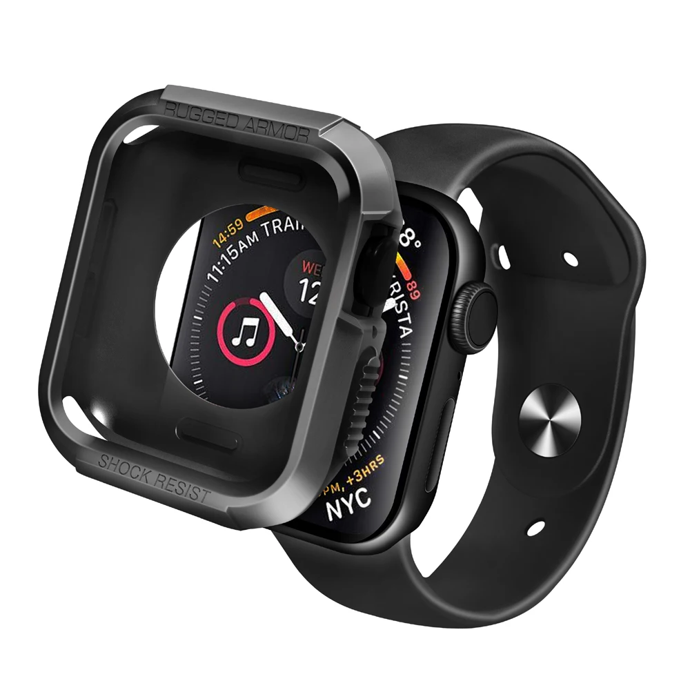 

For Apple Watch Series 4-40mm/44mm Rugged Armor Case,TPU All-Around Shockproof Protective Case for Watch Series 4, 40mm/ 44mm