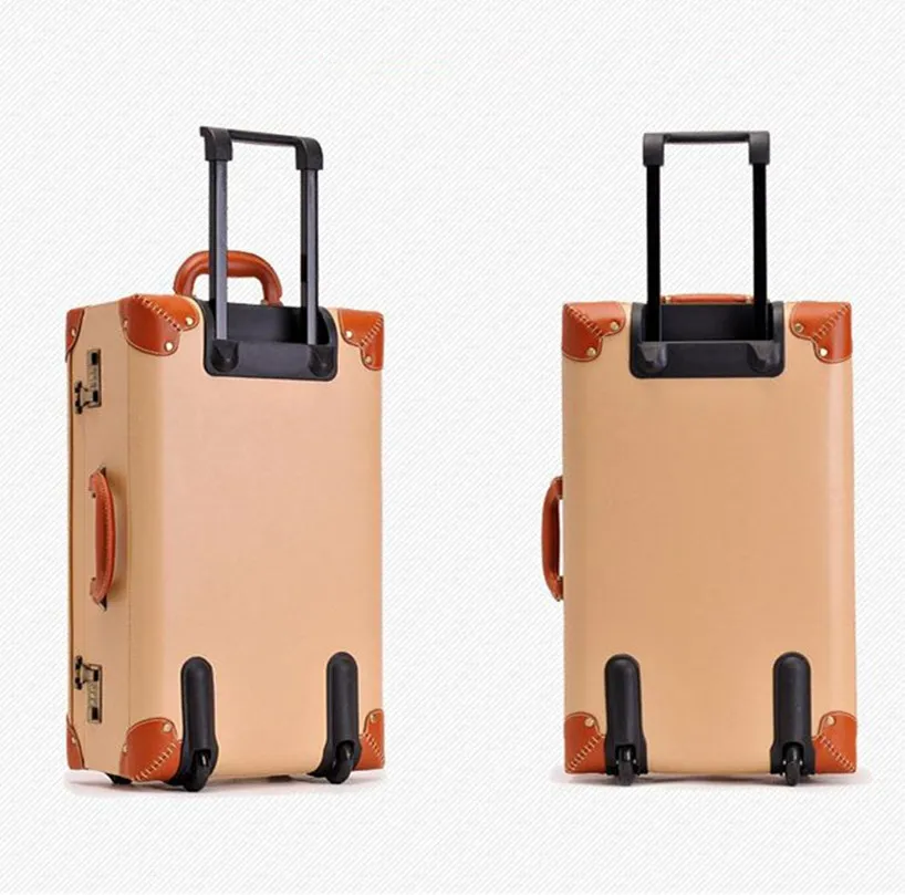 Женская сумка для багажа, винтажная, на 2 колесах, на колесиках, для путешествий, бизнес-багаж, ретро, корейская мода, ПУ, сумка для чемодана, 20, 22, 24 дюйма, Мужская коробка