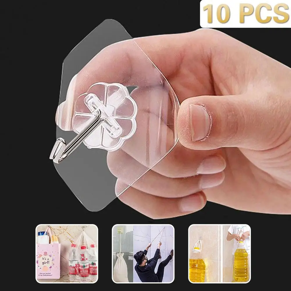 

40# New Mini Size Transparent Traceless Wall Mounted Suction Cup Strong Pull Max 15kg Load Hooks