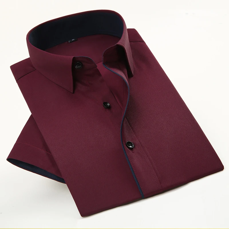 Dress Shirts Men Twill Short Sleeve Business Formal