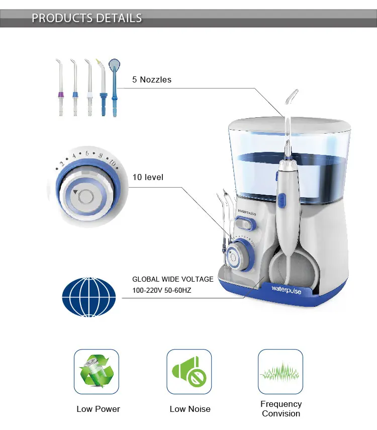 Водный Пульс V300 800 мл Зубная нить 5 шт. насадки для чистки зубов полости рта ирригаторы для полости рта 3 цвета