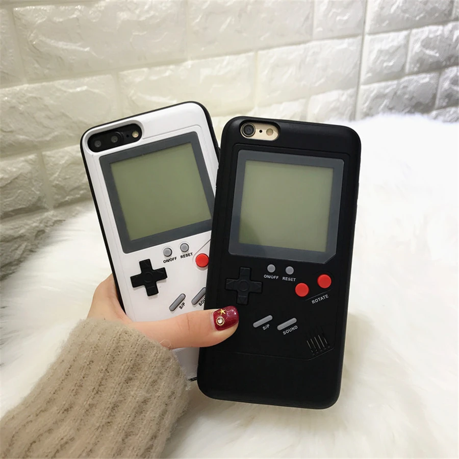 Gameboy Case Tetris Phone Case for iPhone X 6 8 Plus Retro Game Console Cover for iPhone 7 Plus Play Blokus Game Protective Cove