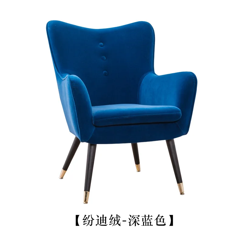 Золотой Металл Бархат Королевская корона один диван стул для одевания кофе гостиная зал сад Принцесса Королева Король - Цвет: Blue-Black foot