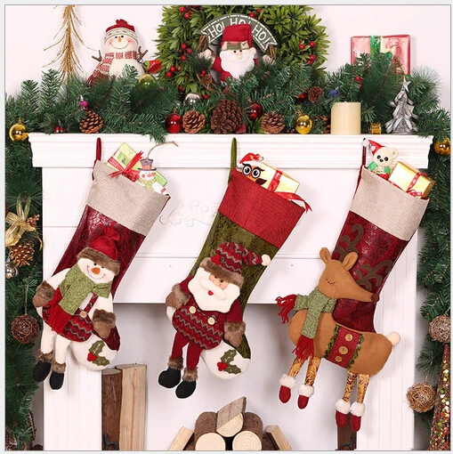 

54*22CM Creative Christmas gifts of High - grade cloth art the old hang Christmas gift Bags Decoration Christmas stockings