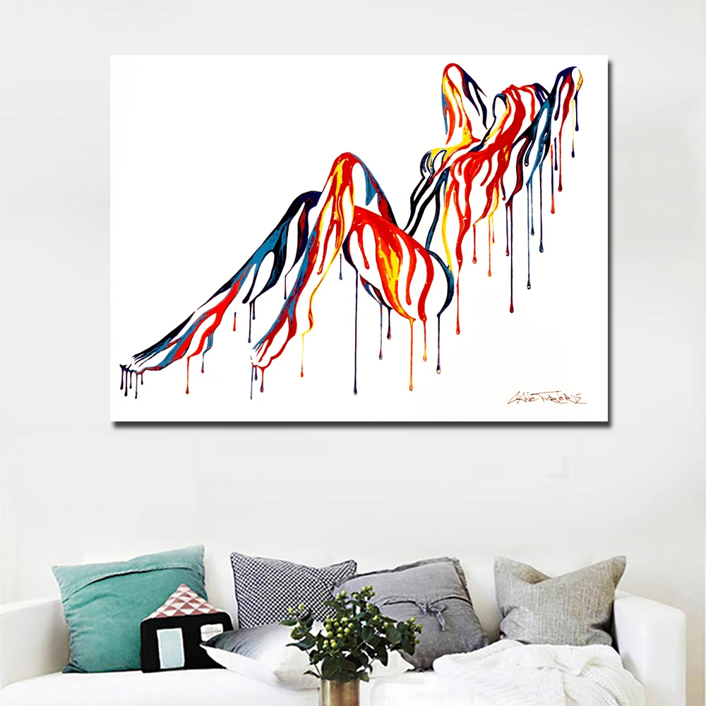 Pop Art Colorful Abstract Art Sexy Girl Nude Art Canvas Painting Wall Art Picture for Living Room Wall Poster Print