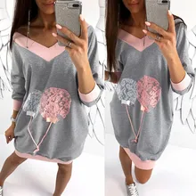 Женская модная Толстовка розовая Повседневная Толстовка Свободные сексуальные топы с v-образным вырезом kawaii корейский стиль одежда kpop Осенняя рубашка moletom# sw