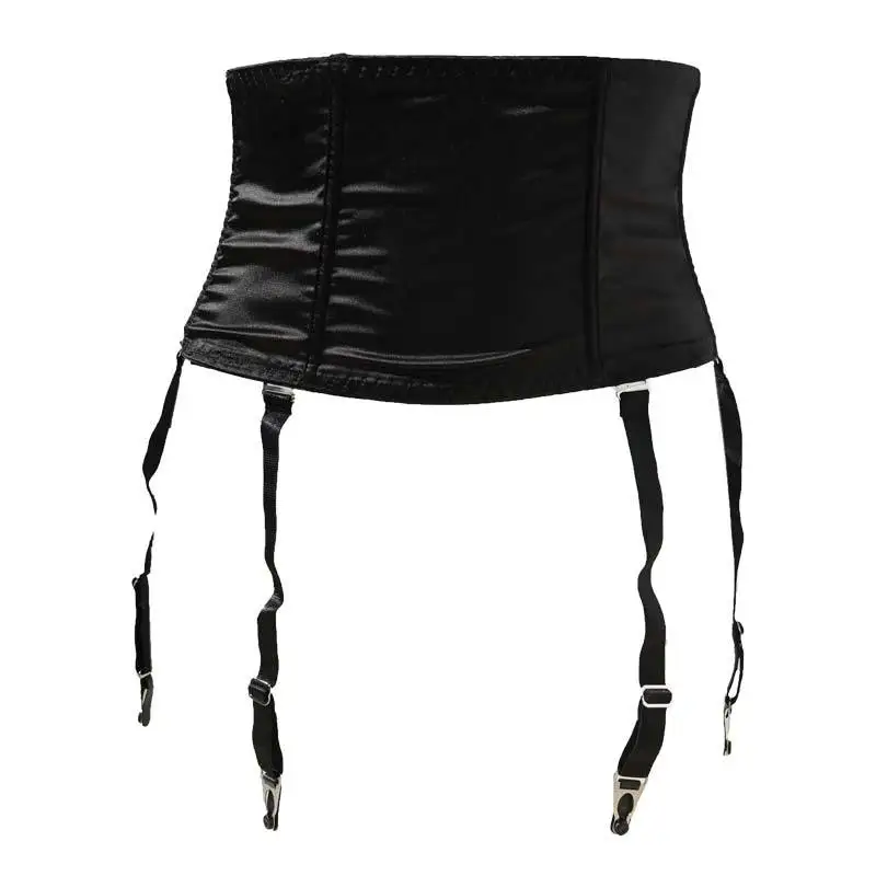 Satin Garter Belt Removable Wide Straps Metal Buckles/Clips Sexy Suspender Belt for Stocking Waist Trainer Sexy Lingerie S507B