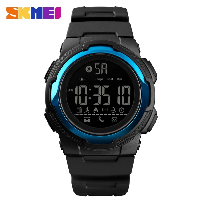 

SKMEI Bluetooth Smart Sports Clock Mens Watch Men Top Luxury Brand Waterproof PU Military Watch Relogio Masculino 1440