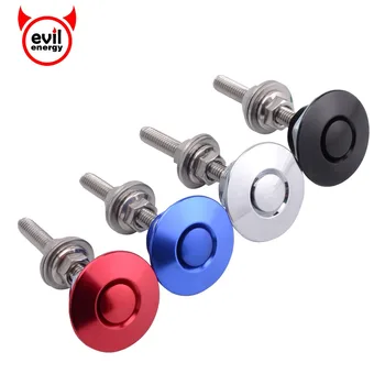 

evil energy Universal 32mm/1.25" Push Button Billet Hood Pins Lock Clip Kit Engine Bonnets Lock Aluminum Car Quick Latch