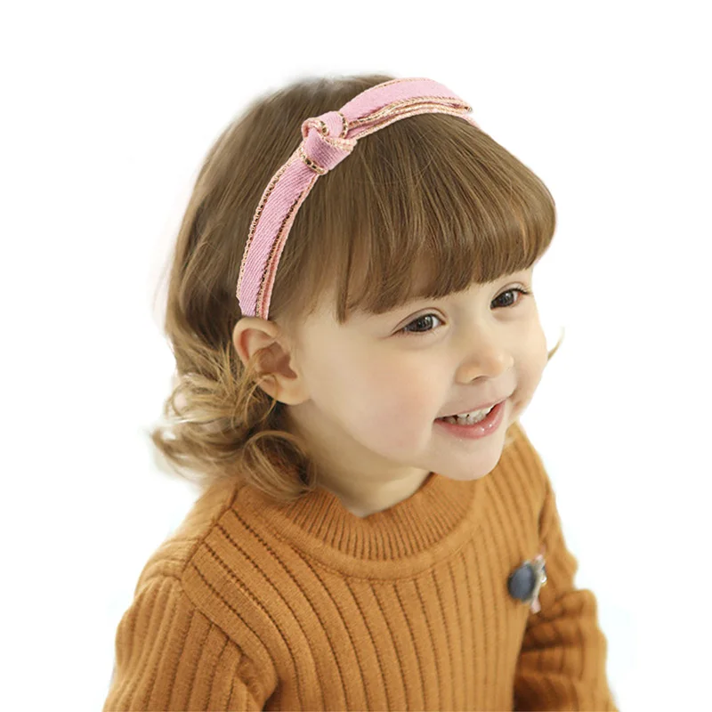 Candygirl Вязание скрученный завязанный ободок девушки Женщины Дети двухрядные зубы повязка для волос Головные уборы блестящие на стороне аксессуары для волос