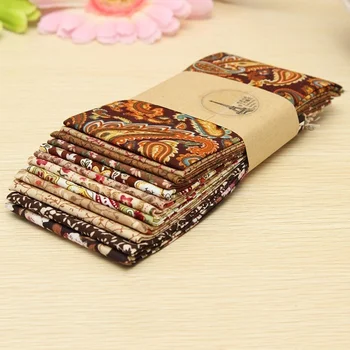 

12 Pieces/ Set Assorted Coffee Color Fat Quarters Cotton Patchwork Quilting Fabric 9.4''*9.4''