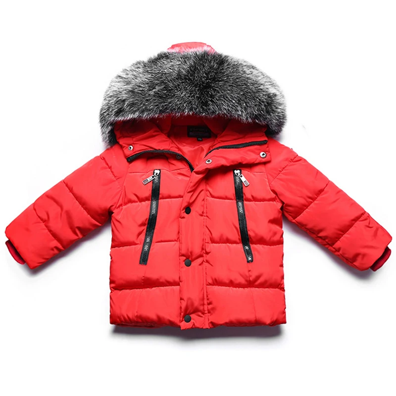 Детская зимняя плотная верхняя одежда с капюшоном; куртка для маленьких мальчиков и девочек; Рождественская теплая парка; одежда с хлопковой подкладкой; зимняя одежда