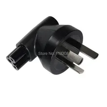 100pcs / lots Australia SAA Male to IEC C5 3pin Female Right Angled Travel Adapter for Laptop Notebook,By Fedex DHL UPS