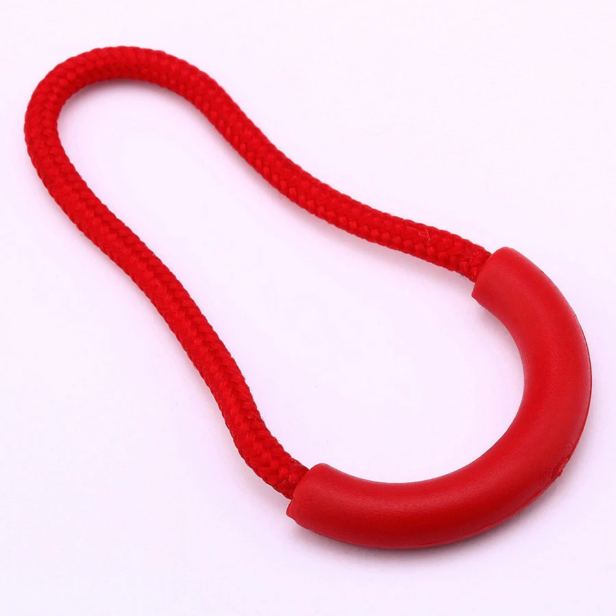 10Pcs Zipper Pulls Cord Rope Ends Lock Zip Clip Buckle Black Zipper