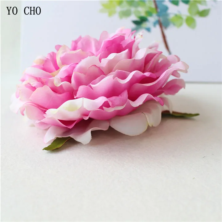 Artificial Peony Flower Head Silk Rose Wedding Wreaths White Pink Blue Fake Flowers Big Flower Heads (18)