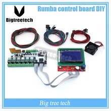 BIQU Rumba control board DIY+LCD 12864 controller display +jumper wire +A4988 Rumba Motherboard kits for Reprap 3D printer