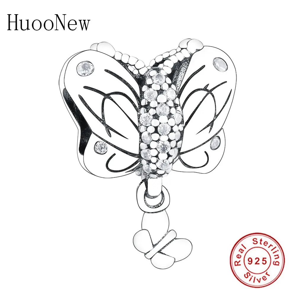 

Fit Original Pandora Charm Bracelet Pulsera 925 Sterling Silver Spring Animal Butterfly Crystal Bead Making Craft Berloque 2019