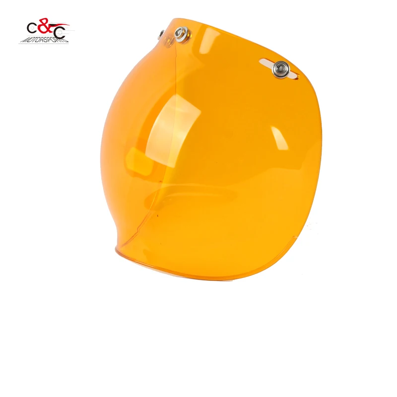 capacete каско винтажные мотоциклетный шлем в стиле ретро 3 кнопки защитный смотровой щиток щит стекло открытым лицом очки для шлема - Цвет: orange