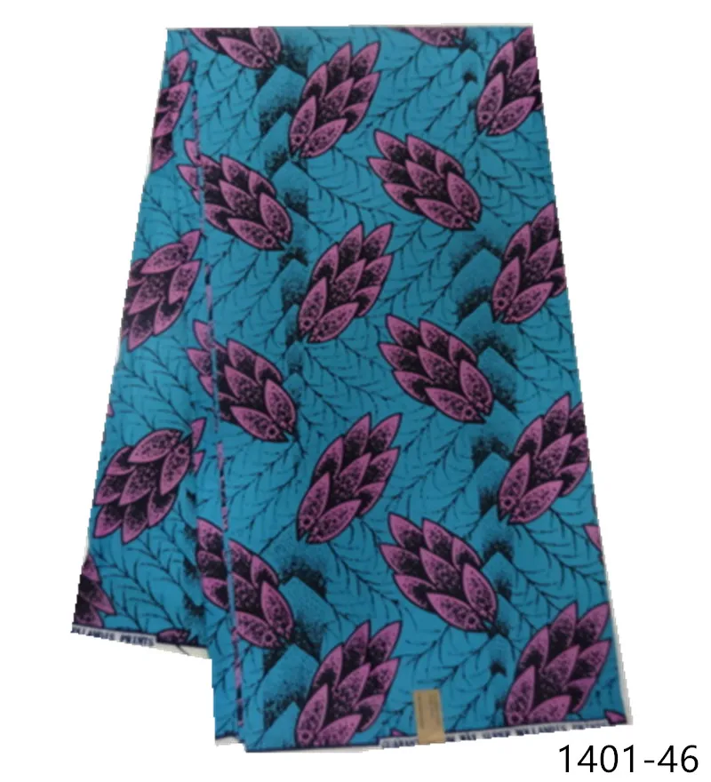 African wax fabric polyester high quality Embroidery real wax african ankara wax prints for dress free shipping 1401-36