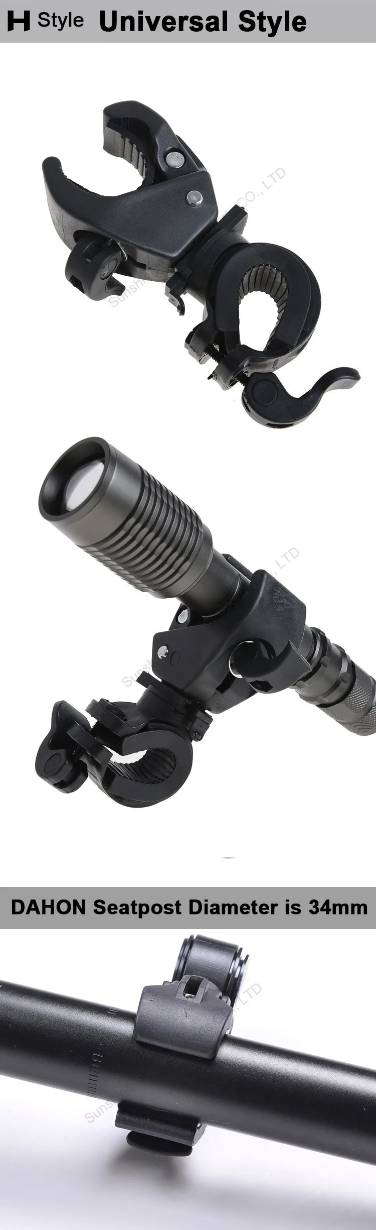 Clearance Rockbros Road Mountain Bike Light Flashlight LED Lamp Holder 360 Degree Rotating Bicycle Light Stand Bycicle Front Light Clips 1