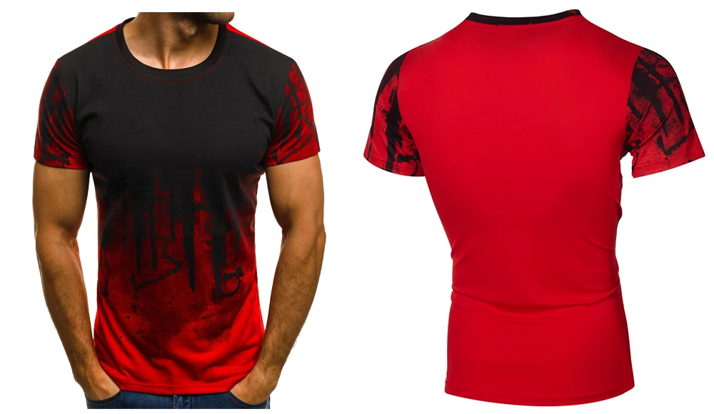 Брендовая футболка для мужчин, градиентный цвет, с коротким рукавом, Забавные футболки, базовая Однотонная футболка, топ в стиле хип-хоп, Мужская одежда, 4XL