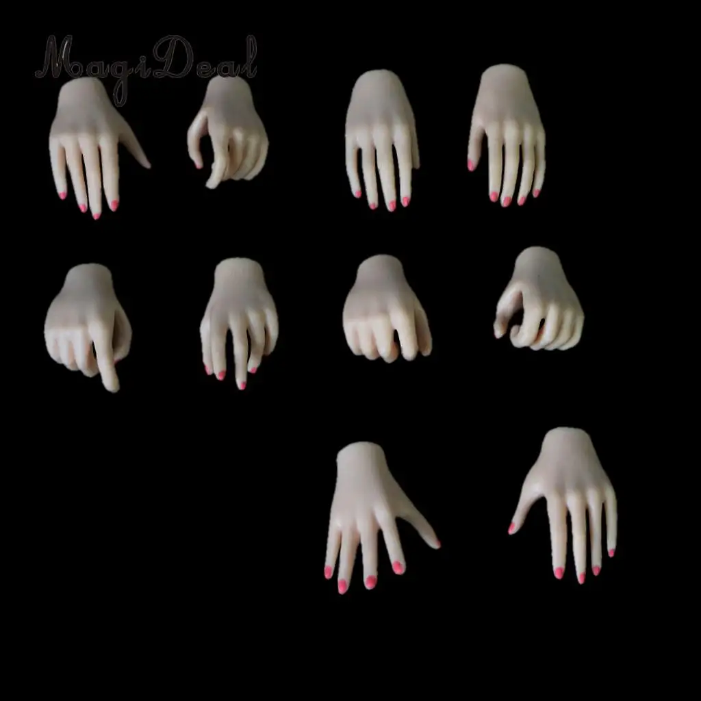 10Pcs PVC 1:6 Scale Womens Hand Models for 12 Inch Female Action Figure Body Dolls Children DIY Making Accs Toys