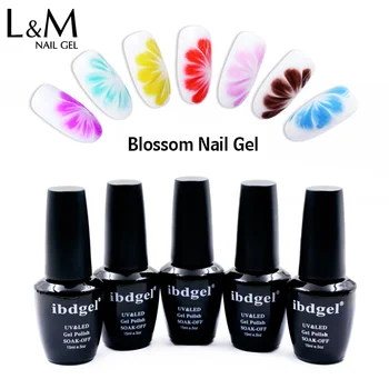 

1 Black Bottle ibdgel Color Blossom Gel Nail Polish Semi Permanent UV Gel Polish DIY Flower Blossom Gel Nail Art