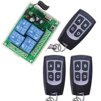 

New 12V 4CH Channel 433Mhz Wireless Remote Control Switch With 3 Transmitter Free Shipping