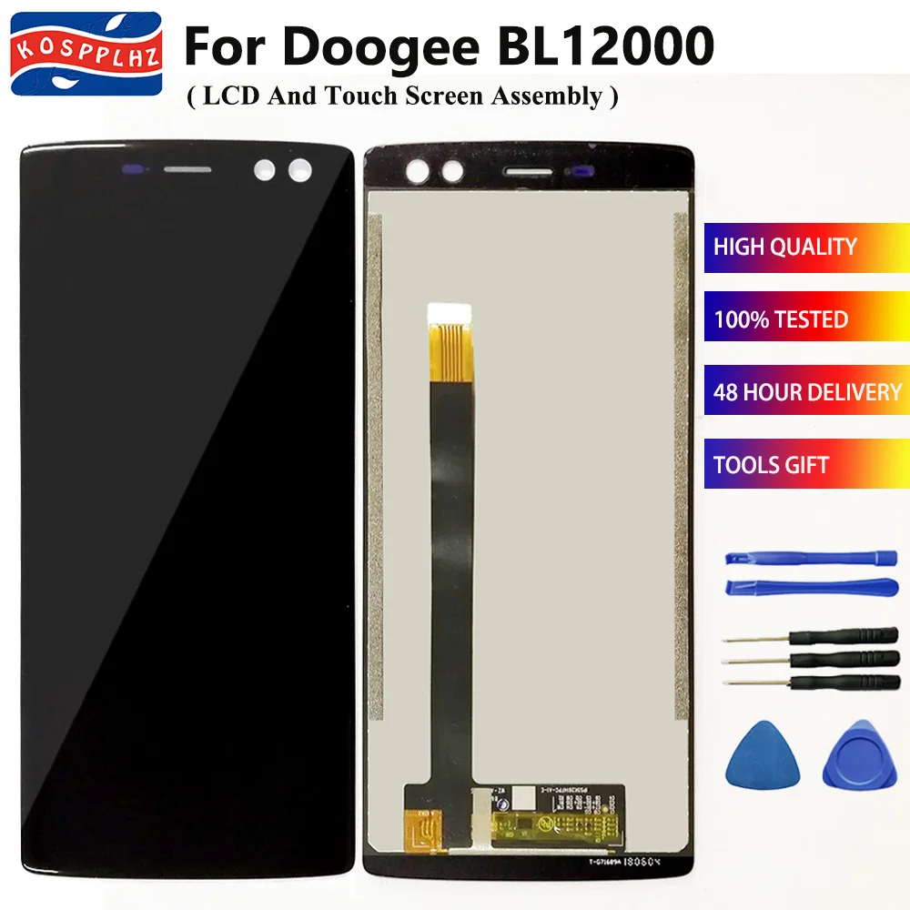 KOSPPLHZ For Doogee BL12000 BL12000 Pro LCD Display+ Touch Screen Accessory For Doogee BL 12000 BL 12000 Pro+ Tools+Adhesive