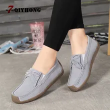 QIYHONG/ г.; Осенняя женская обувь на плоской подошве; замшевые лоферы без застежки с бахромой; балетки на плоской подошве; Туфли-оксфорды из воловьей кожи с гибким мехом