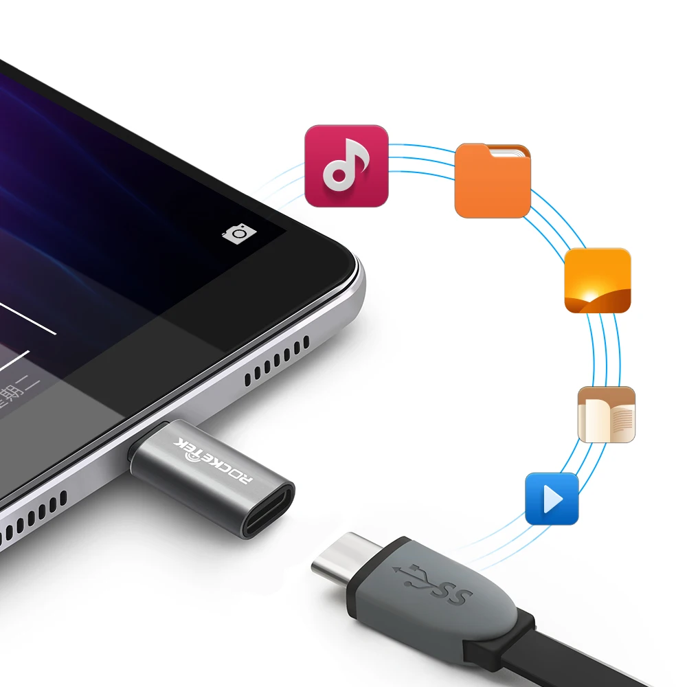 Rocketek Micro-type-c USB C адаптер зарядное устройство аксессуары для синхронизации данных Зарядка для samsung Xiaomi LG huawei Android мобильных телефонов