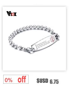 Vnox Elastic Chain Free Engraving Medical Alert ID Bracelet for Women Men Stainless Steel Emergency Personalize Unisex Jewelry
