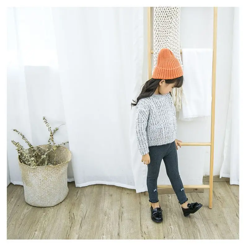 Новая Корейская версия детской Термальность брюки Однотонная одежда из эластичные штаны зима плюс бархат утолщение девочек Bottomwear
