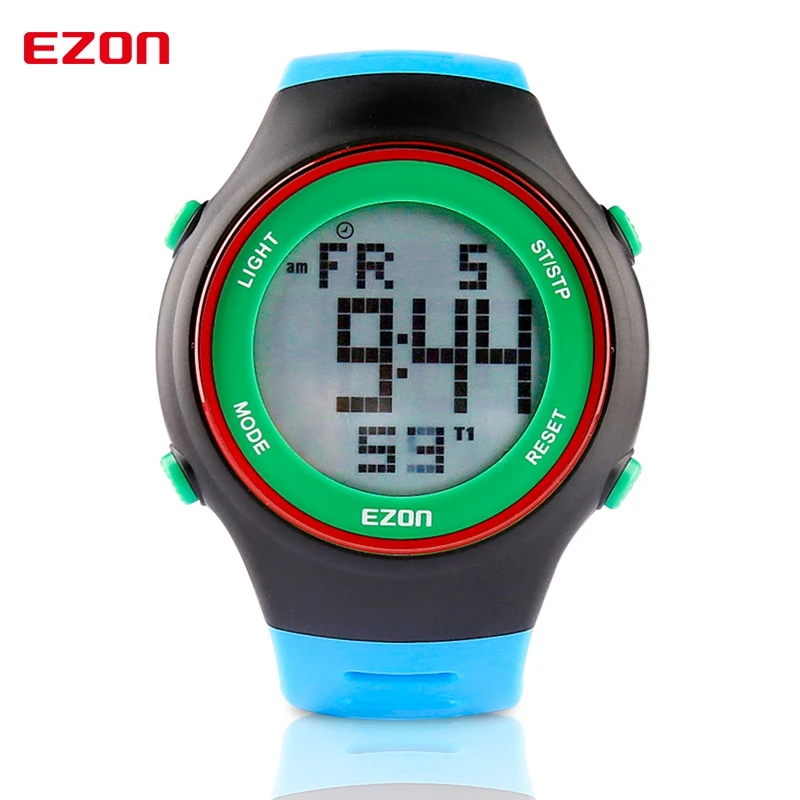 EZON Digital Men Sports Watch Dual Time Stopwatch Outdoor Fun Casual Running Swimming Waterproof 30m Wristwatch Montre Homme