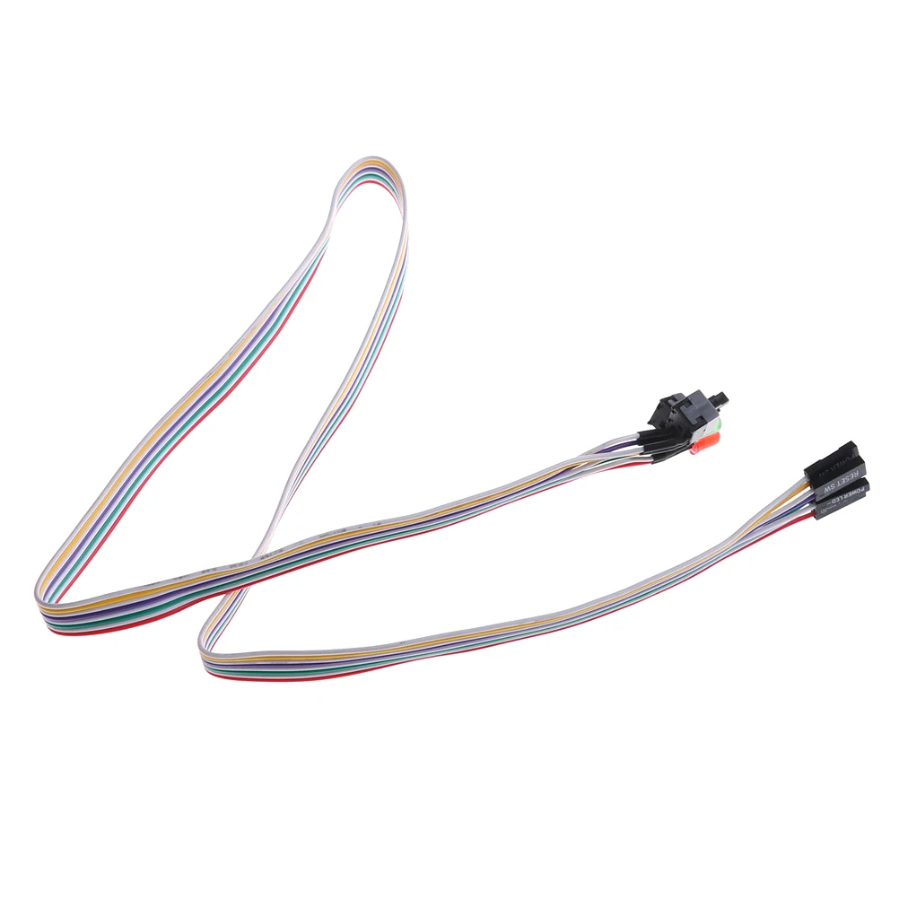 2 قطعة/الوحدة سطح اللوحة PC المضيف حالة الأحمر الأخضر LED مصباح PC الطاقة التبديل زر كابل امدادات الطاقة