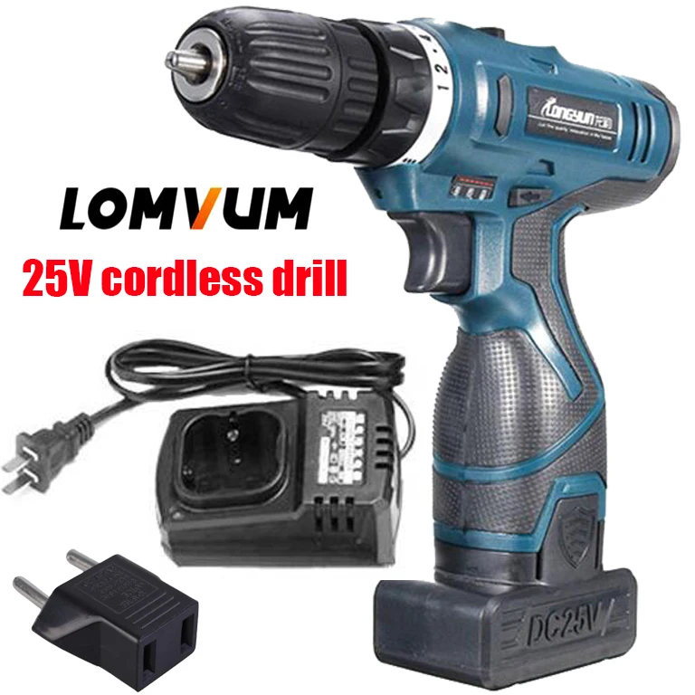 25V Two Speed Rechargeable Lithium Battery Hand Electrical Drill