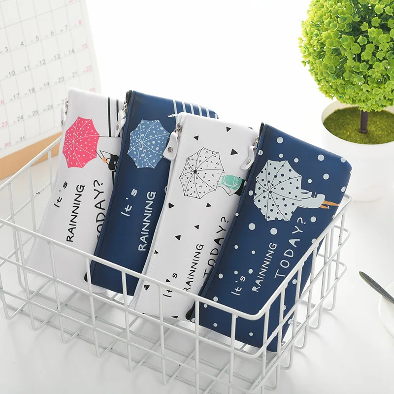 

Cartoon Umbrella Inverted Trapezoidal Pectin Pen Bag Large Capacity Student Pencil Bag Small Fresh Stationery Bag