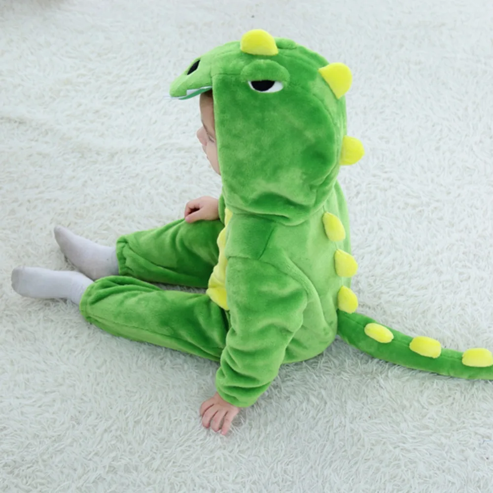 Младенческой малыша динозавров Ползунки Костюм флисовая Дракон Хэллоуин подарок на день рождения