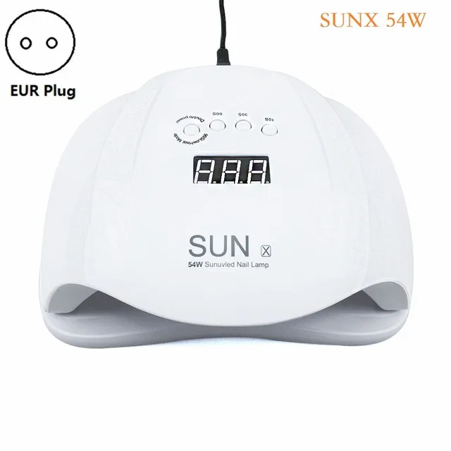 SUN X Plus 80 Вт/54 Вт Сушилка для ногтей Светодиодная УФ-лампа для ногтей двойная мощность 42 светодиодный s лак для всех гель-лаков лампа для лечения маникюра Сушилка для ногтей - Цвет: 54W EU