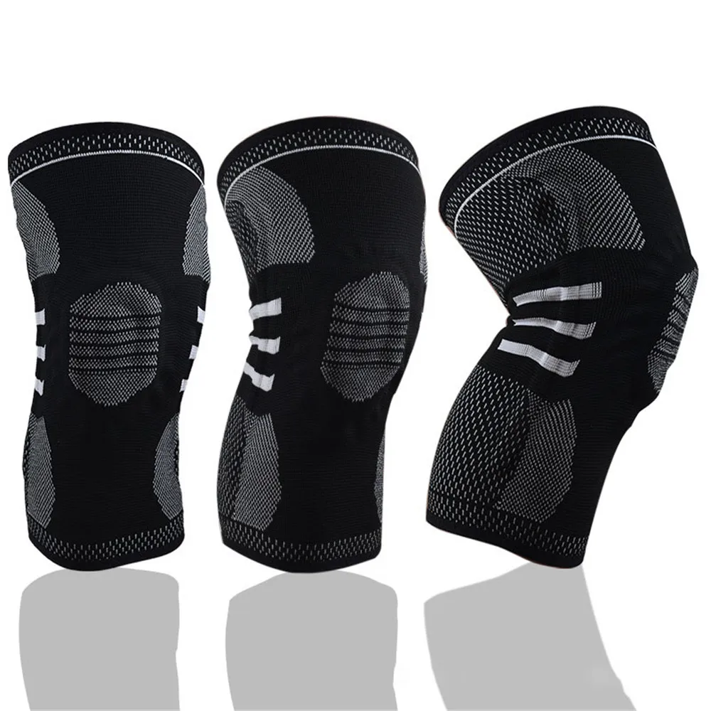 

Sports Knee Pads Professional Silicone Anti-collision Spring Support Basketball Riding Hiking Running Fitness Protective Gear
