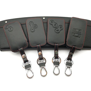 

Leather Car Key Cover Car Style Cover Case For Renault Kadjar Clio Megane 2 3 4 Koleos Logan Scenic Card Case Keychain Key cases
