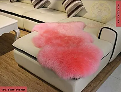 Романтический фиолетовый 2x3 футов из натуральной овчины ковер эркер ковер из меха овцы для дома гостиной Unqiue коврик для дивана - Цвет: Pink