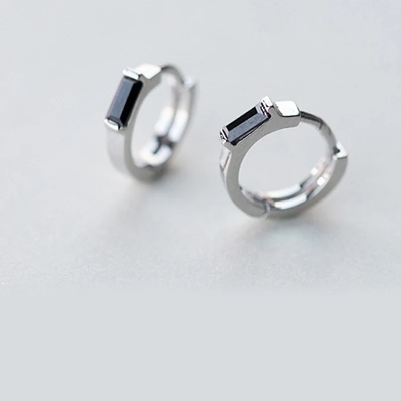 TOYOOSKY, новинка, мини, черное, CZ, серебренное кольцо, 925, внутренний диаметр, 8 мм, пряжка для уха, для мужчин, женщин, ювелирное изделие