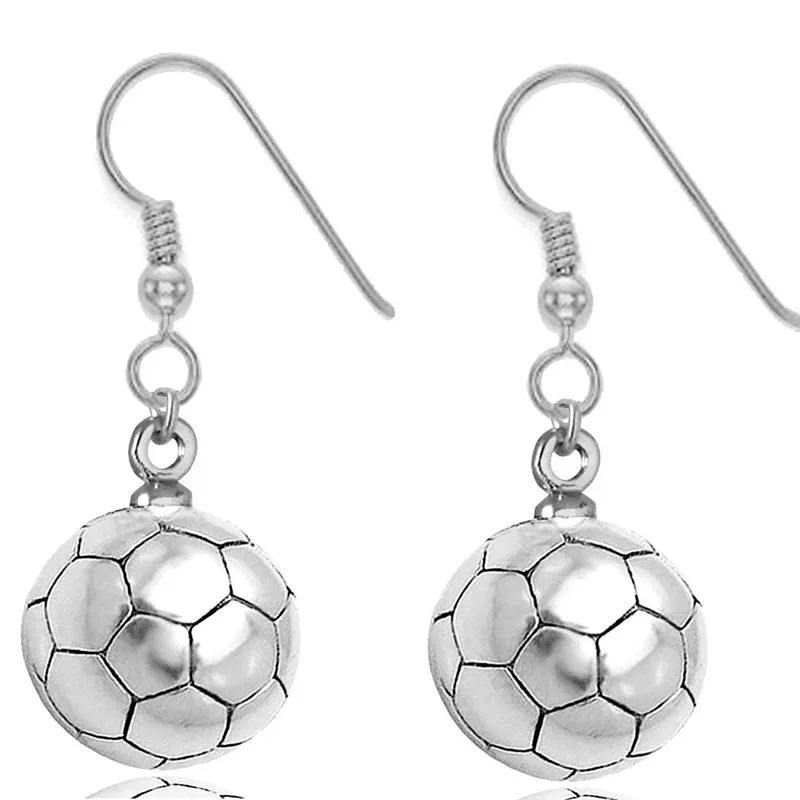 Buy Sports Soccer Ball Earrings Silver Small Football