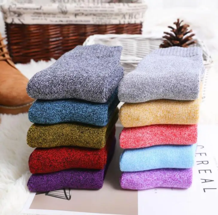 1 пара = 2 шт., женские носки, зимние теплые толстые дышащие хлопковые носки, женские одноцветные повседневные носки с объемным рисунком, женские повседневные домашние носки