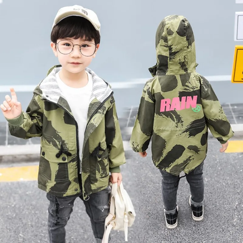COOTELILI Hooded Kids Boys Jacket Windproof Outerwear & Coats Camouflage Baby Boys Coat Fashion Spring Children Clothing  (11)