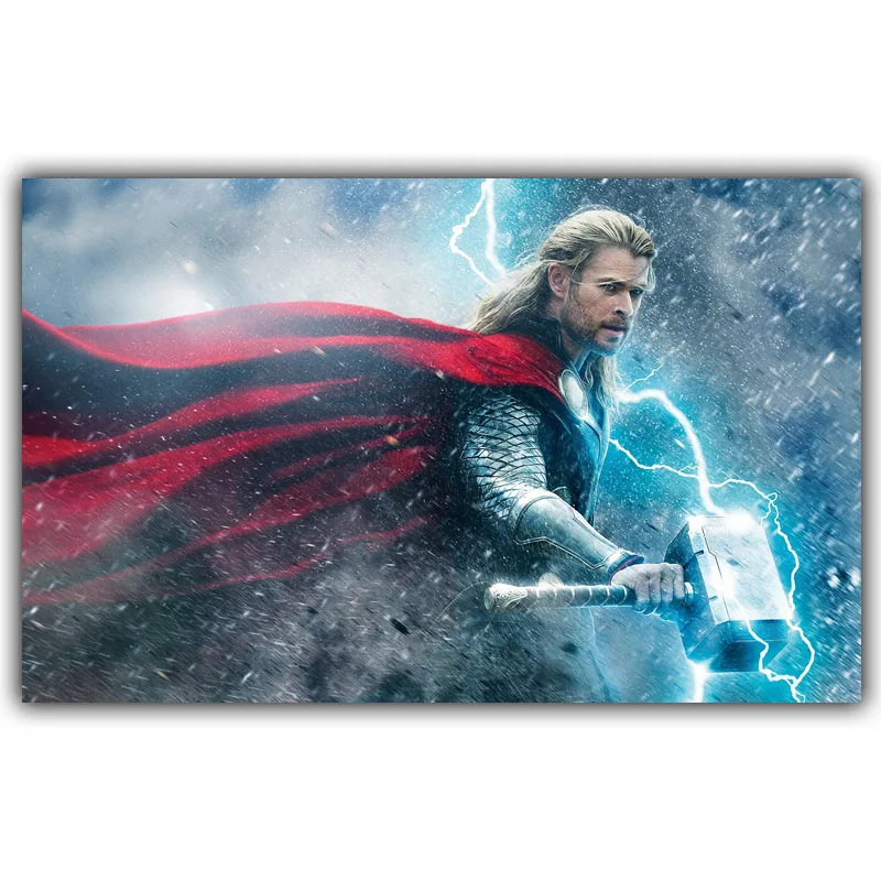 Шелковый постер Thor Art с принтом 30x48 см 50x80 Мстители супергерои фотографии декор