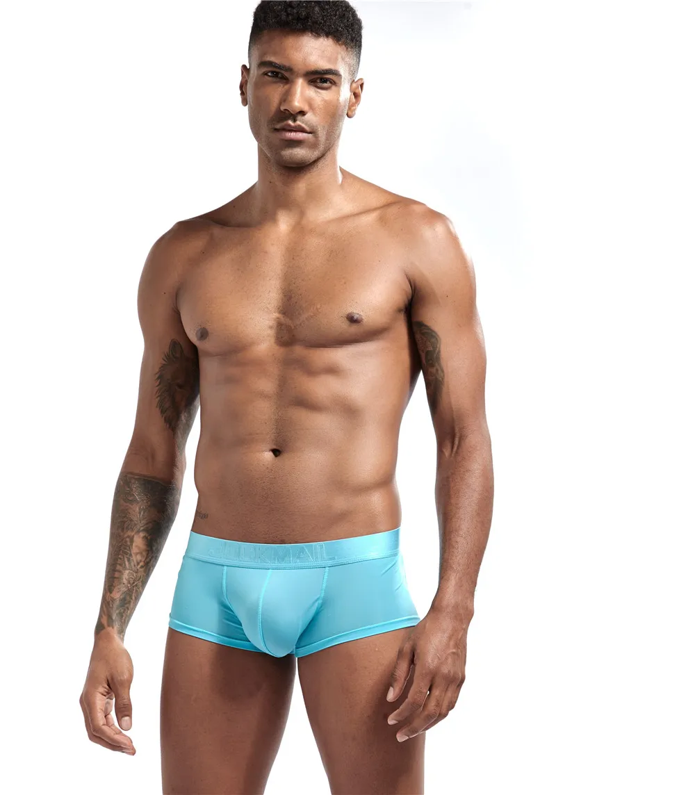 JOCKMAIL, ультратонкое сексуальное нижнее белье, мужские боксеры, одноцветные, выпуклые, мужские трусы, Короткие трусы, мужские трусы-боксеры
