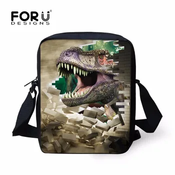 

FORUDESIGNS Casual Men Messenger Bags Cool Animal Dinosaur Print Mini Crossbody Bags For Man Men's Shoulder Bags Satchel Mo