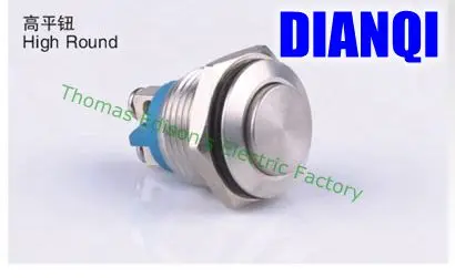 16mm metal push button waterproof nickel plated brass button switch press button reset 1NO high round momentary 16GTP,F.KBL 6 10 mm brass nickel plated m20 1 5 mm electric cable gland waterproof x 10